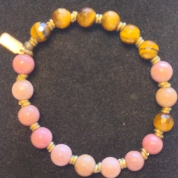 Pink Opal & Tigers Eye Bracelet - Picture 3 of 5